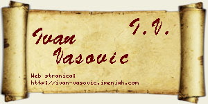 Ivan Vasović vizit kartica
